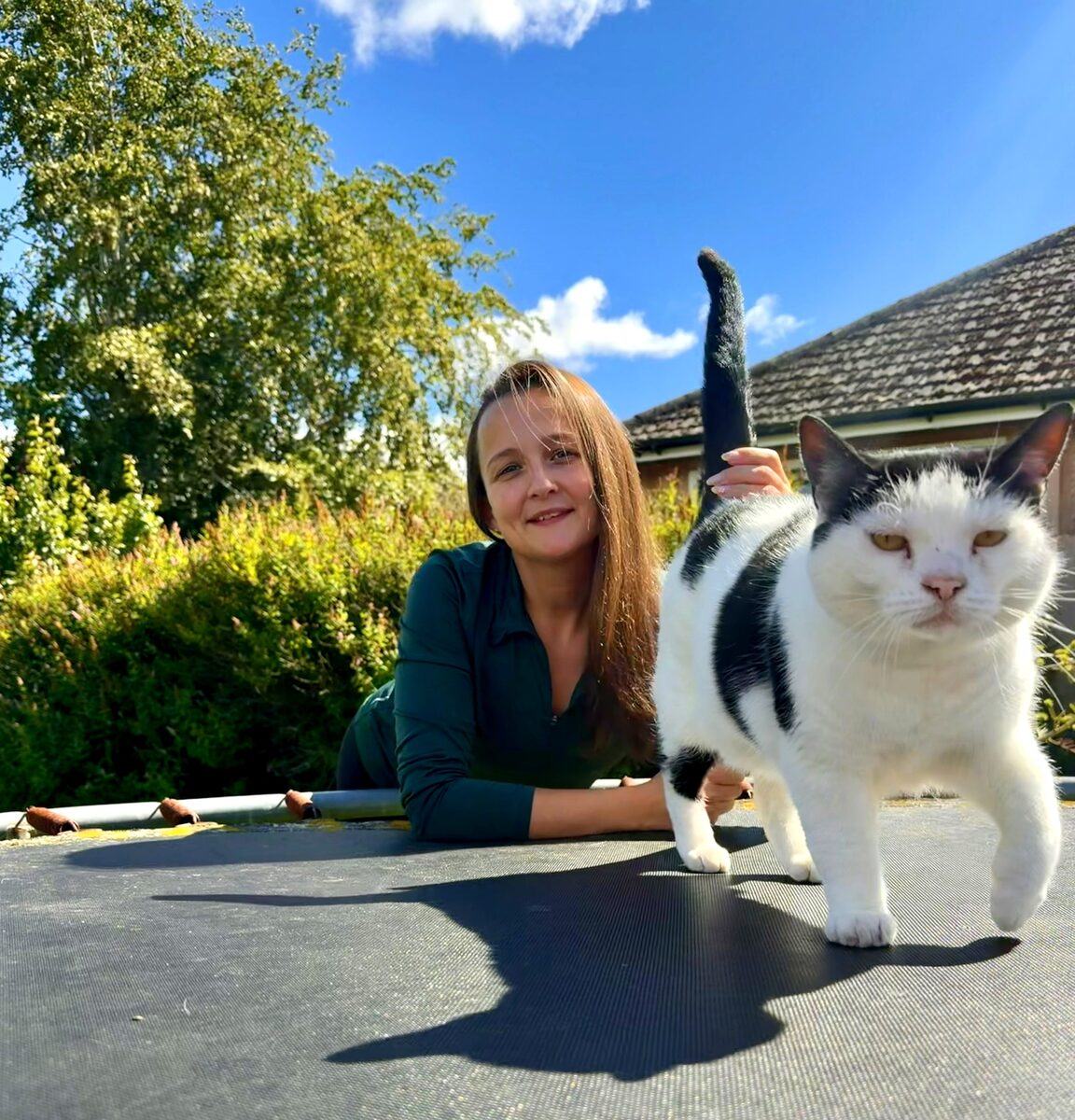 Katie Lunn, founder of Home Vet Nurse, with a client's cat